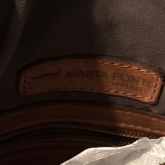 MAKE AN OFFER - MARTA PONTI Brown Woven Leather Shoulder Bag - Picture 5 of 7